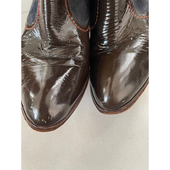 True Religion Calf Boots Leather Suede Buttons Side Zip FLAWS - Picture 9 of 16